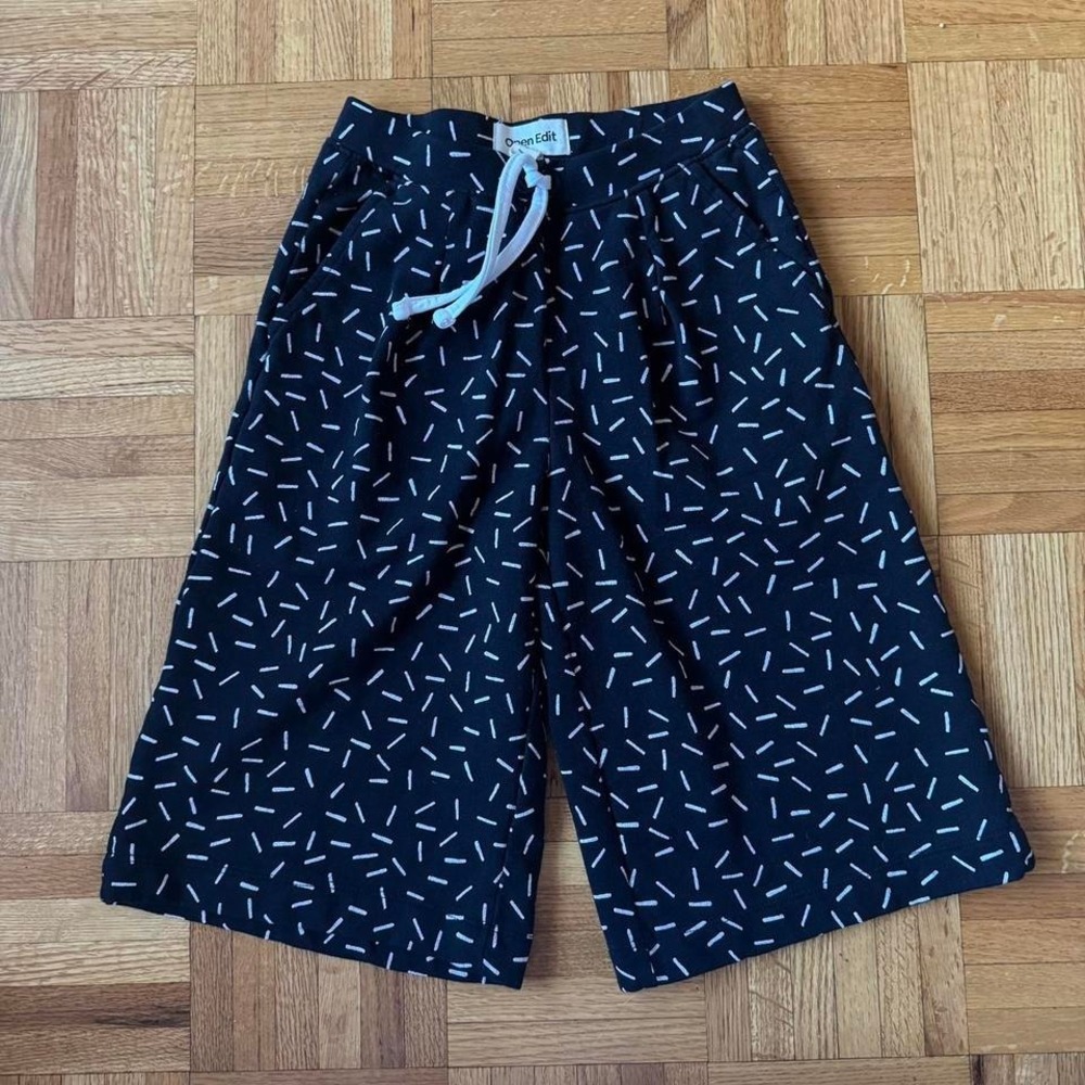 cotton wide leg gaucho pants by open edit
